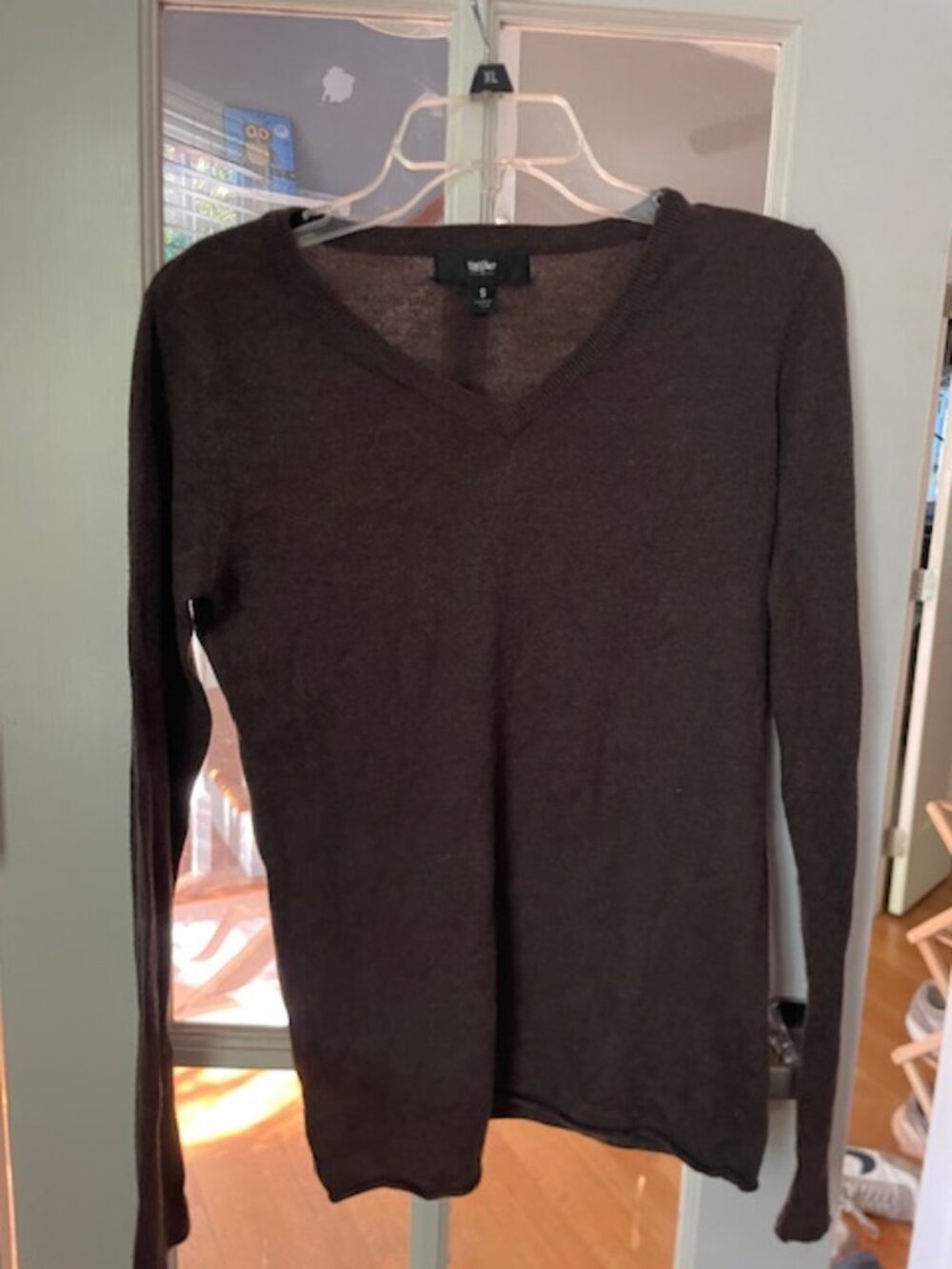 Lightweight Chocolate Brown V-Neck Sweater